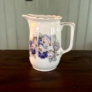 Pitcher creamer purple flowers